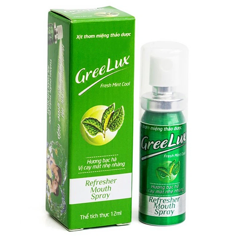 Xịt thơm miệng thảo dược Greelux hương bạc hà – Lọ 12ml