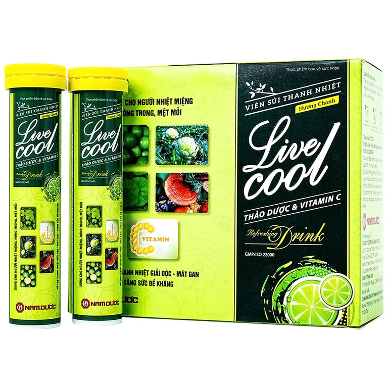 Viên sủi thanh nhiệt Live Cool hương chanh – Tube 16 viên