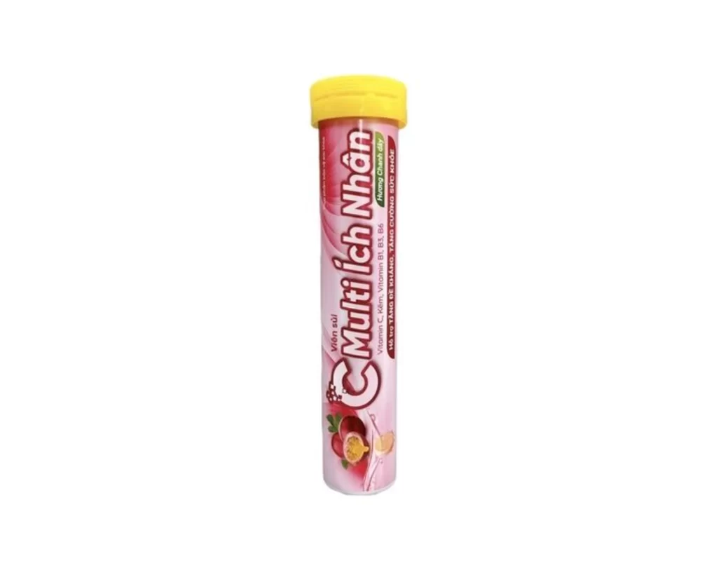 Viên sủi Multi Ích Nhân hương chanh dây – Tube 16 viên