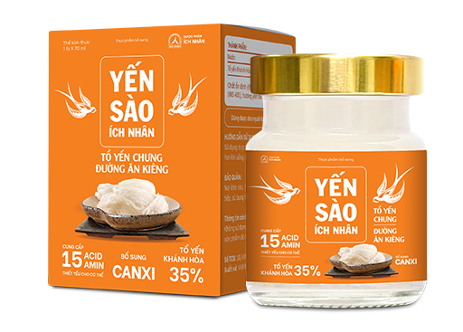 Thực phẩm bổ sung Yến sào Ích Nhân Tổ yến chưng đường ăn kiêng – Set hộp 6 lọ x 70 ml